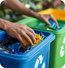 hands-sorting-recyclables-into-labeled-bins-ecofriendly-theme